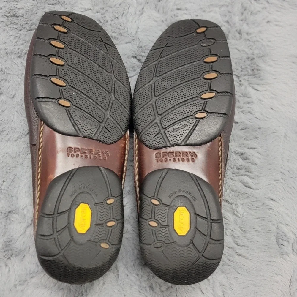 Sperry Top-Sider Gold Cup Shoes Mens 8 Brown Leather Boat Loafers Slip On